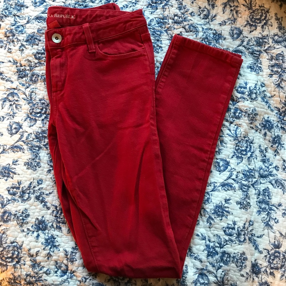 Banana Republic skinny jeans in red